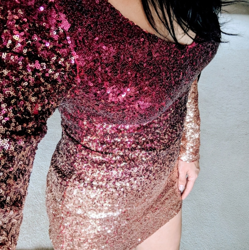 Ombre Sequin Bodycon Dress - Picture 4 of 8